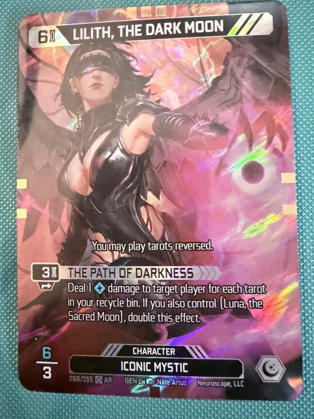 Lilith, 2026 Neroscape Genesis TCG Dark Moon Holographic Game Card - Rare